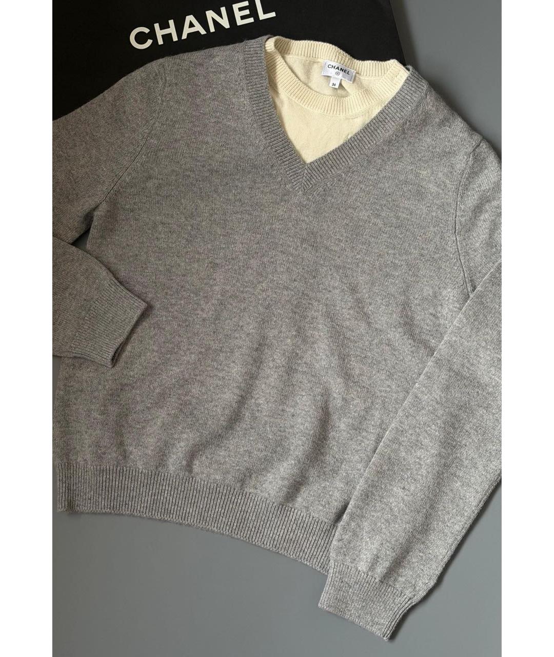 CHANEL Серый джемпер / свитер, фото 3