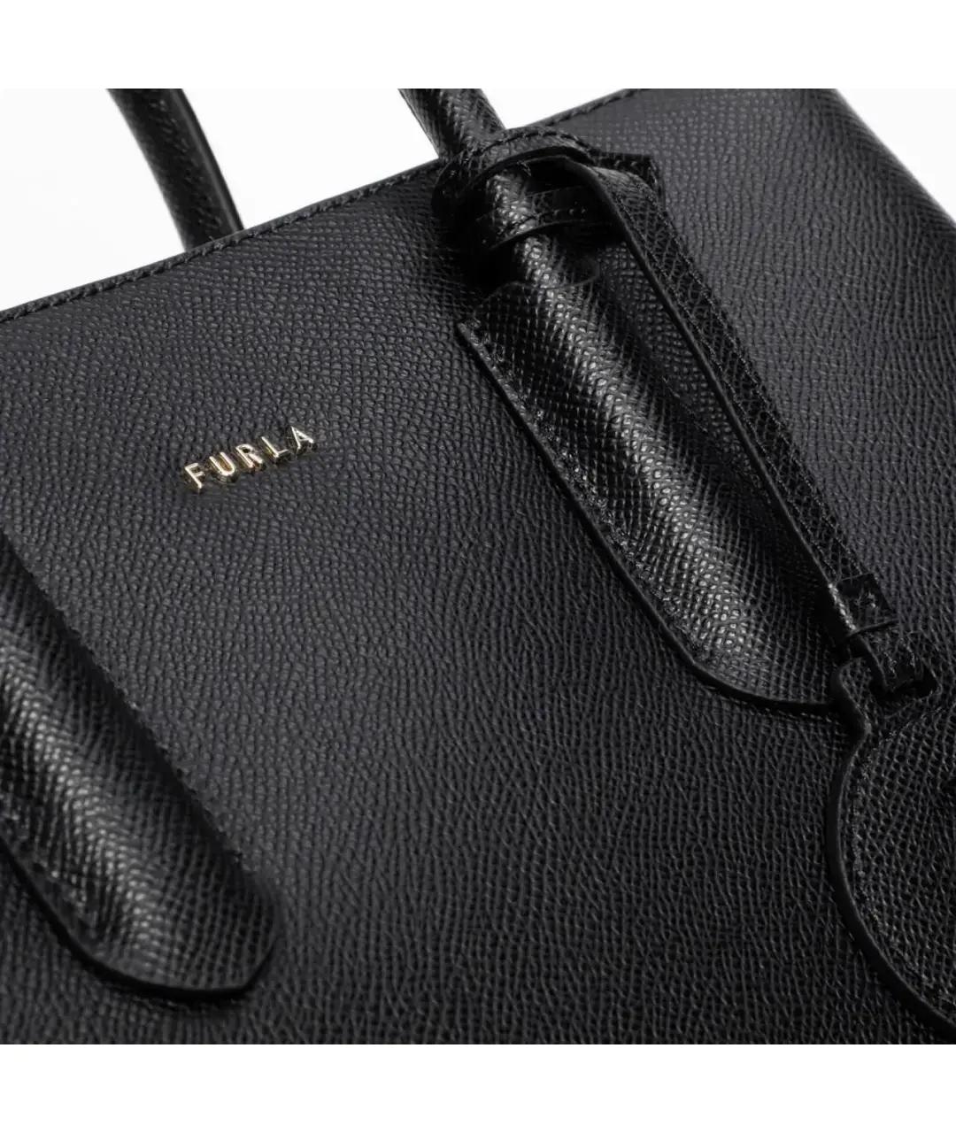 FURLA Черная кожаная сумка с короткими ручками, фото 3