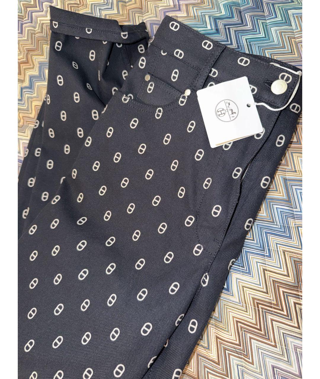 HERMES Темно-синие хлопковые джинсы слим, фото 4