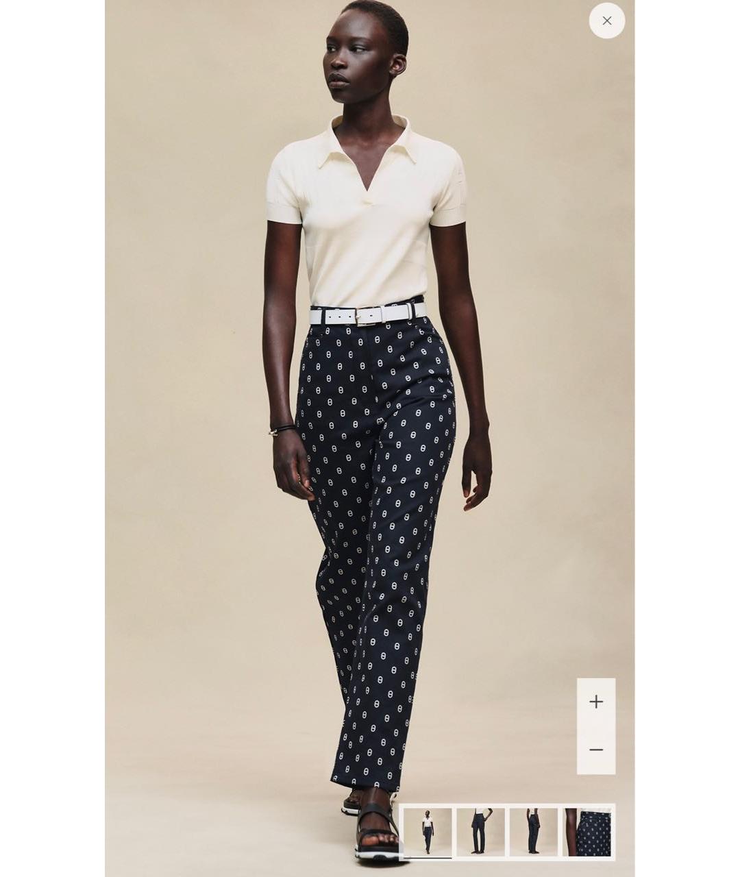 HERMES Темно-синие хлопковые джинсы слим, фото 2