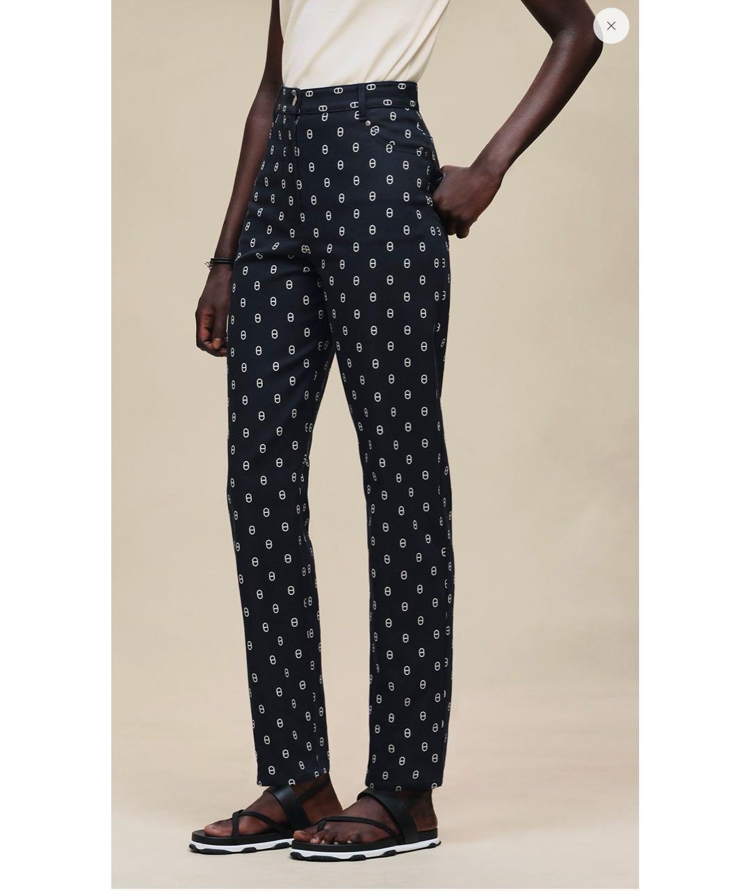 HERMES Темно-синие хлопковые джинсы слим, фото 6