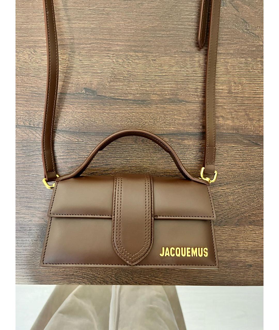 JACQUEMUS Коричневая кожаная сумка через плечо, фото 2