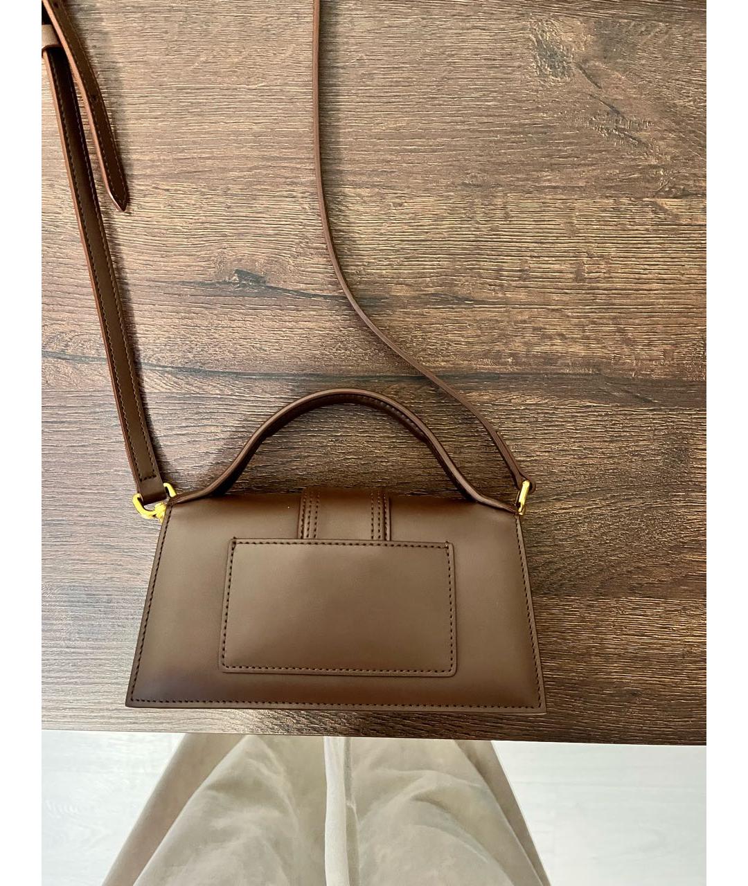 JACQUEMUS Коричневая кожаная сумка через плечо, фото 5
