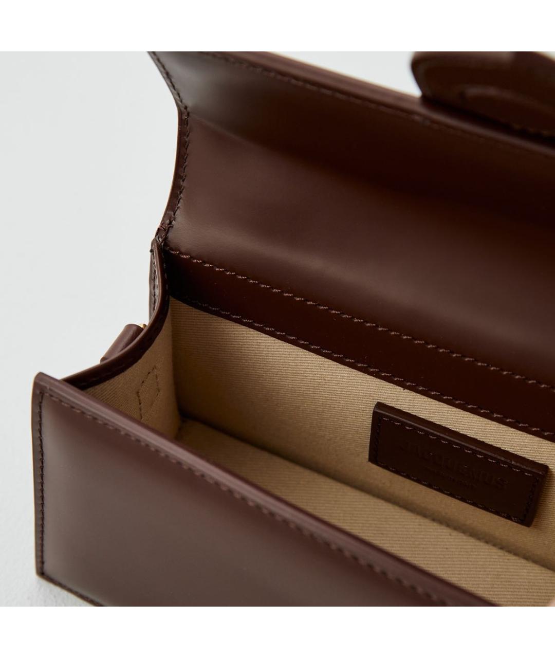 JACQUEMUS Коричневая кожаная сумка через плечо, фото 4