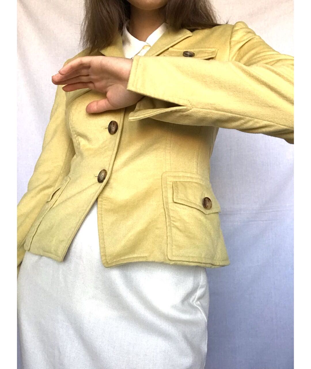 AKRIS PUNTO Желтый шерстяной жакет/пиджак, фото 5