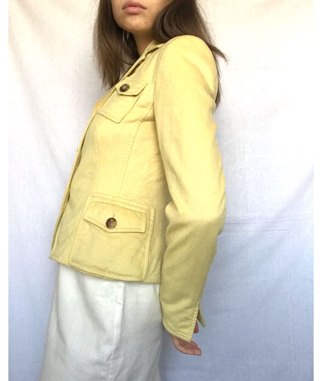 AKRIS PUNTO Желтый шерстяной жакет/пиджак, фото 6