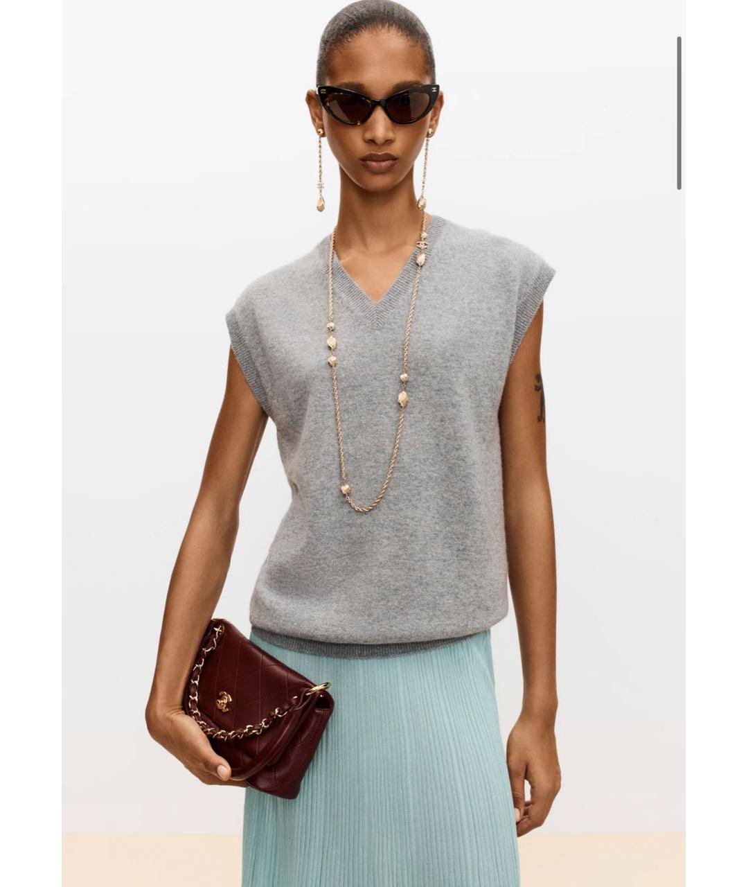 CHANEL Серый жилет, фото 2