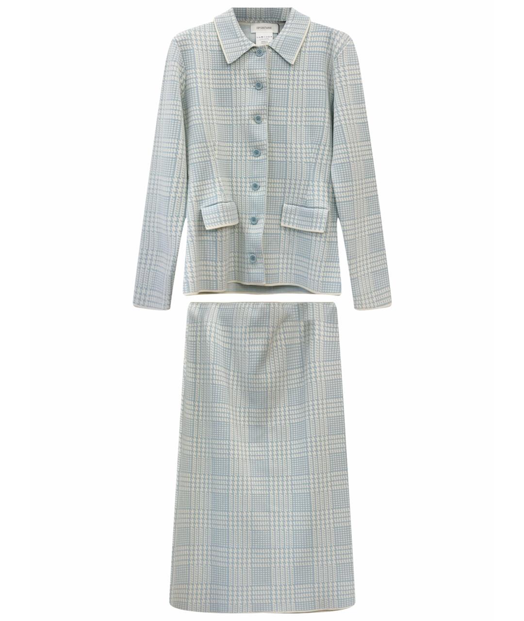 SPORTMAX Голубой вискозный костюм с юбками, фото 1