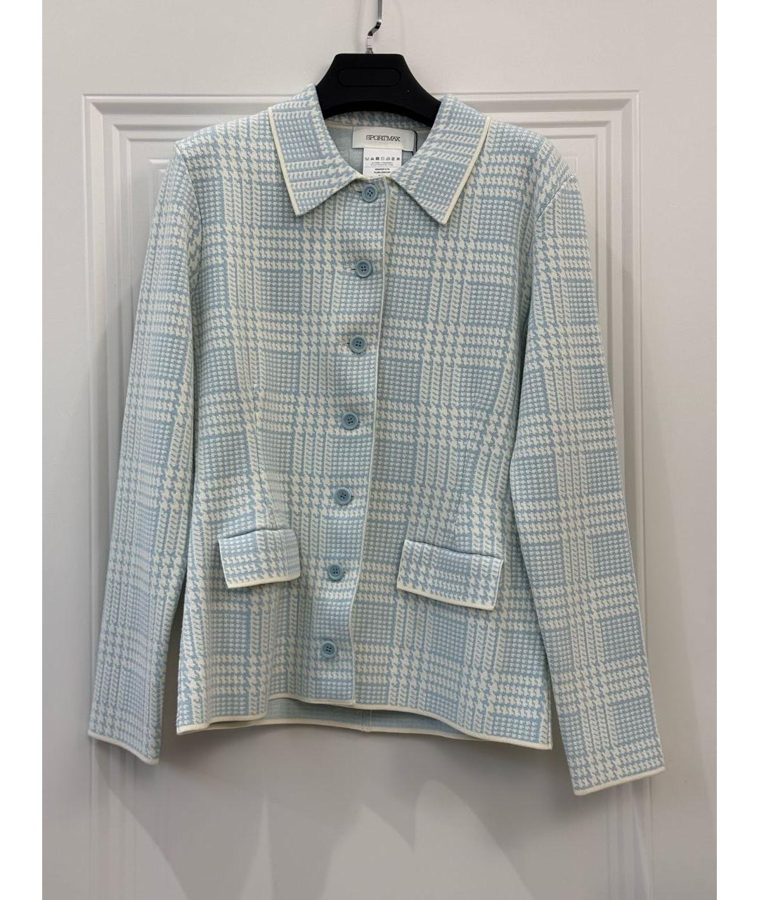 SPORTMAX Голубой вискозный костюм с юбками, фото 9