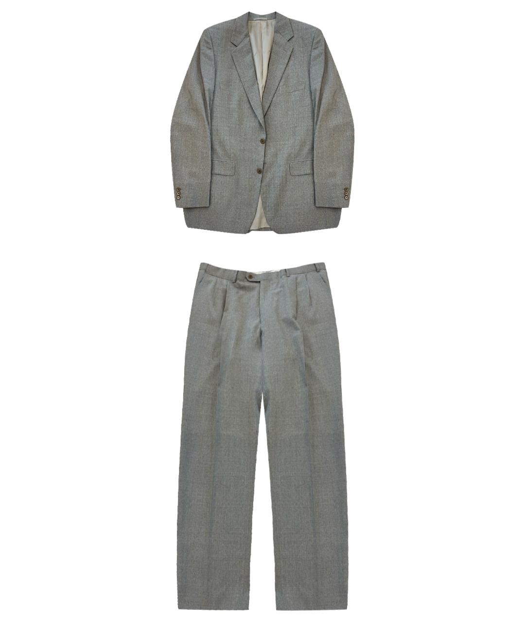 SAINT LAURENT Серый классический костюм, фото 1