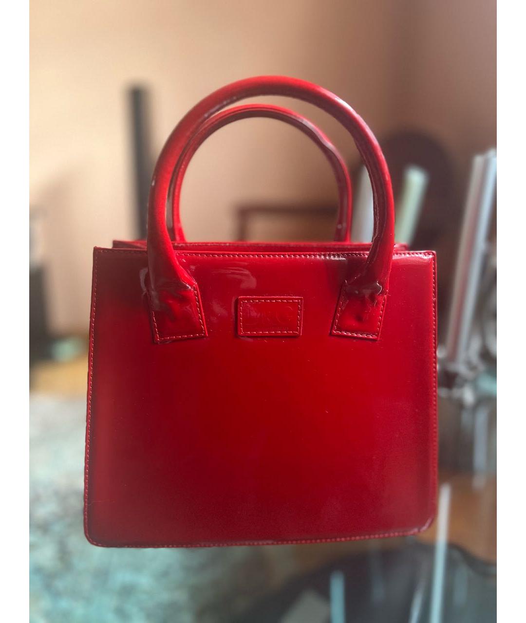 DOLCE&GABBANA Красная сумка с короткими ручками из лакированной кожи, фото 9