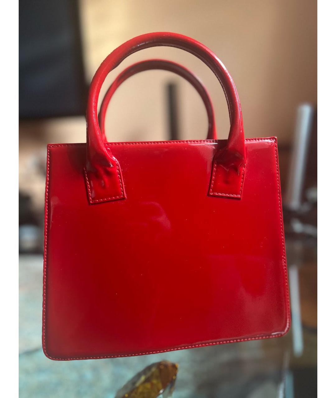 DOLCE&GABBANA Красная сумка с короткими ручками из лакированной кожи, фото 3