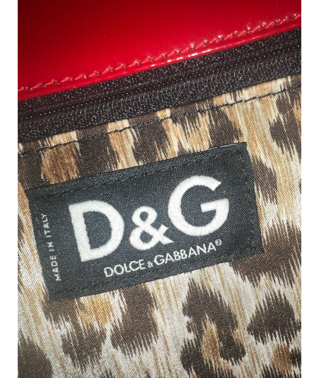 DOLCE&GABBANA Красная сумка с короткими ручками из лакированной кожи, фото 6