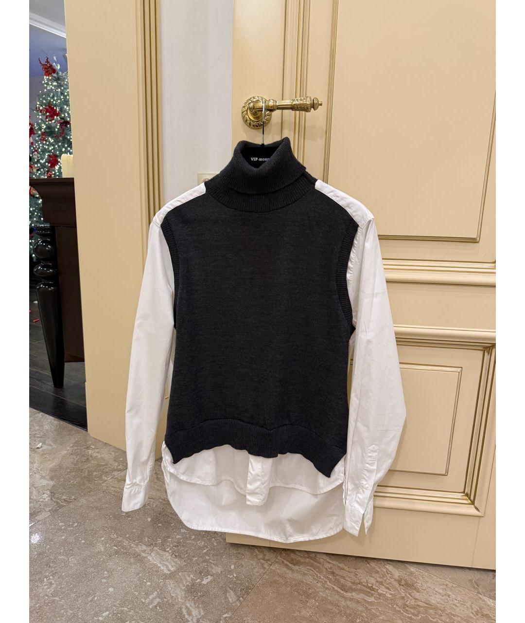 JUUN.J Серая хлопко-шерстяная кэжуал рубашка, фото 5