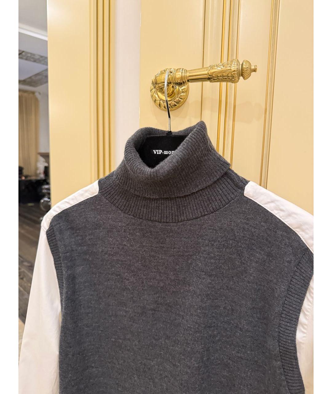 JUUN.J Серая хлопко-шерстяная кэжуал рубашка, фото 3