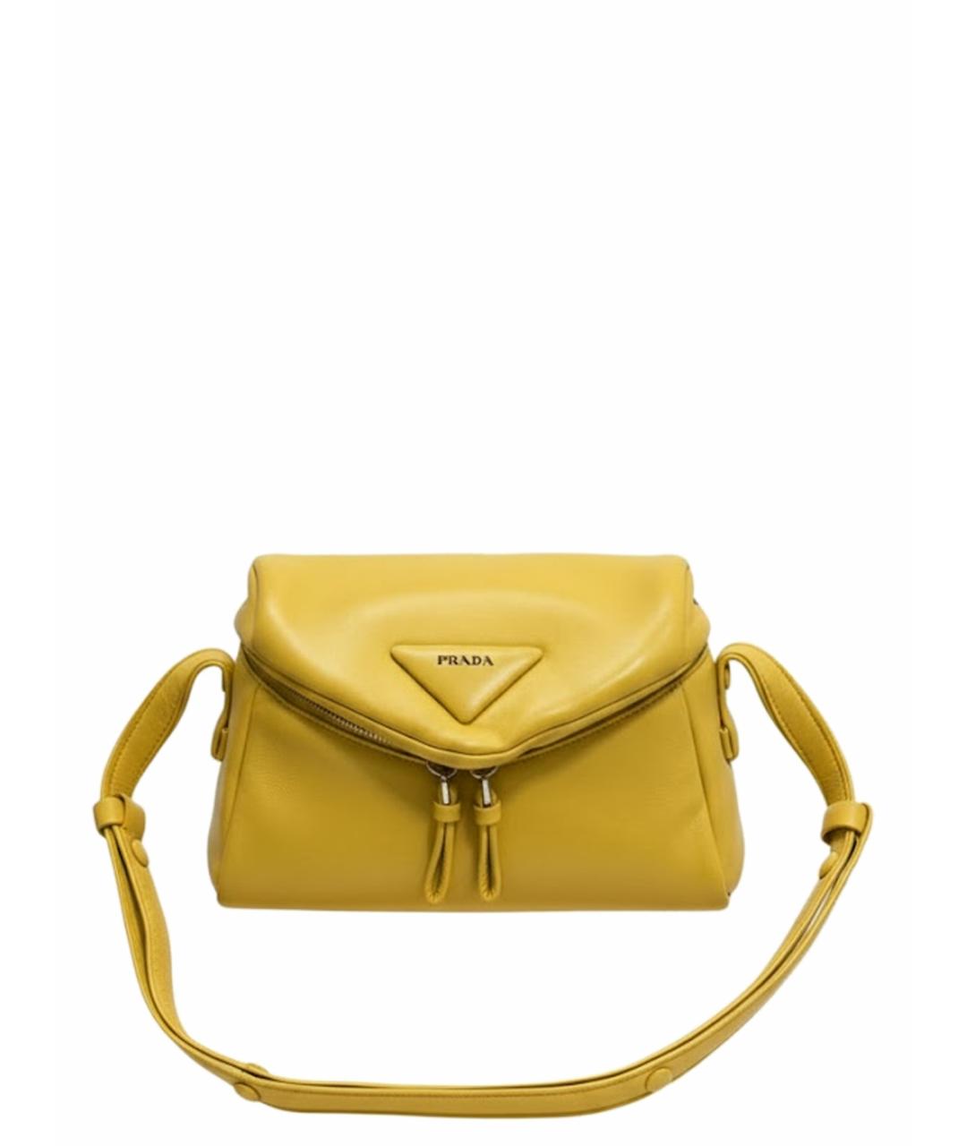 PRADA Горчичная кожаная сумка через плечо, фото 1