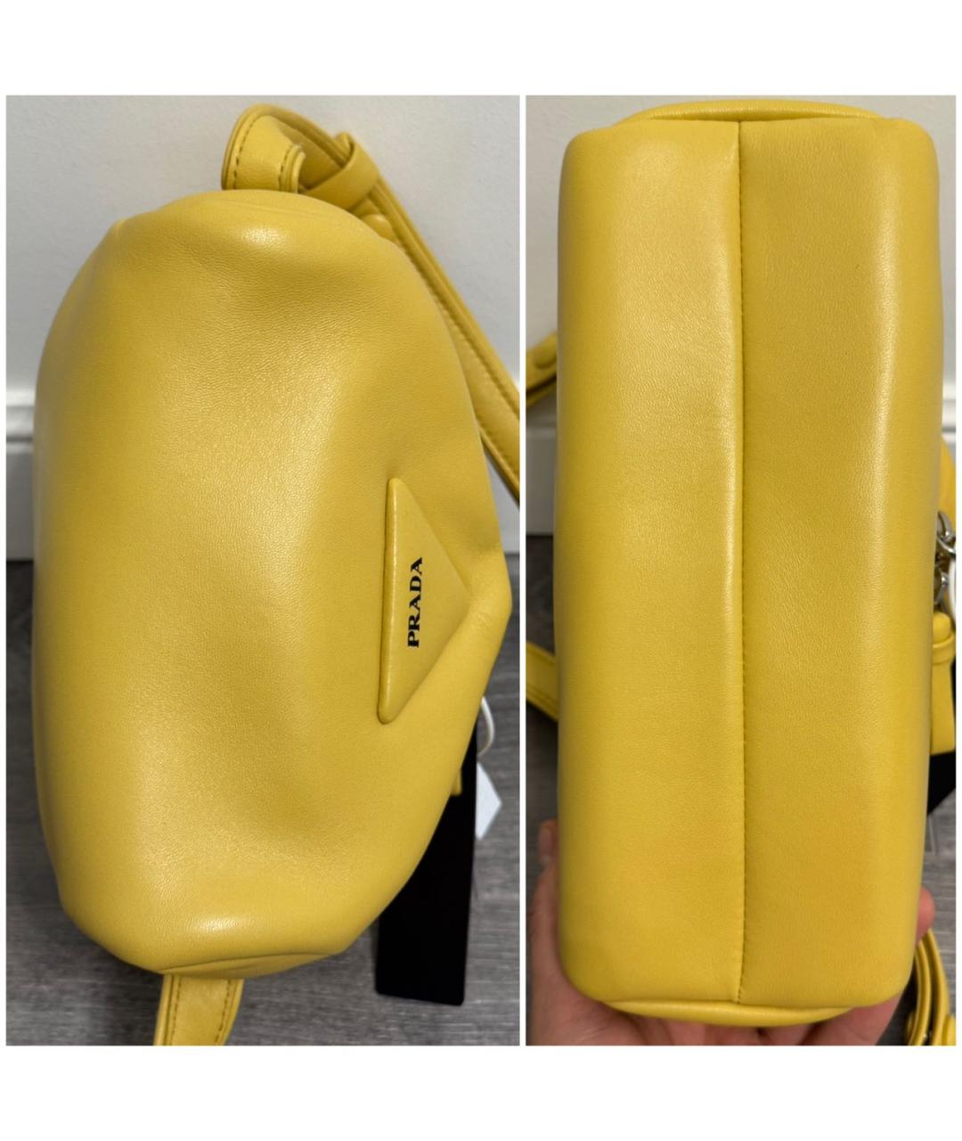 PRADA Горчичная кожаная сумка через плечо, фото 4