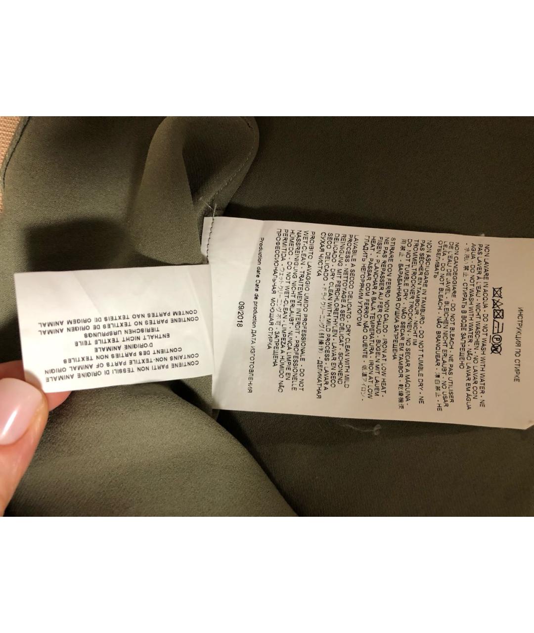 ETRO Хаки шелковая блузы, фото 5