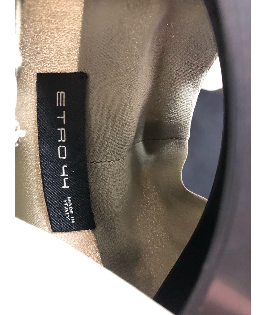 ETRO Хаки шелковая блузы, фото 4