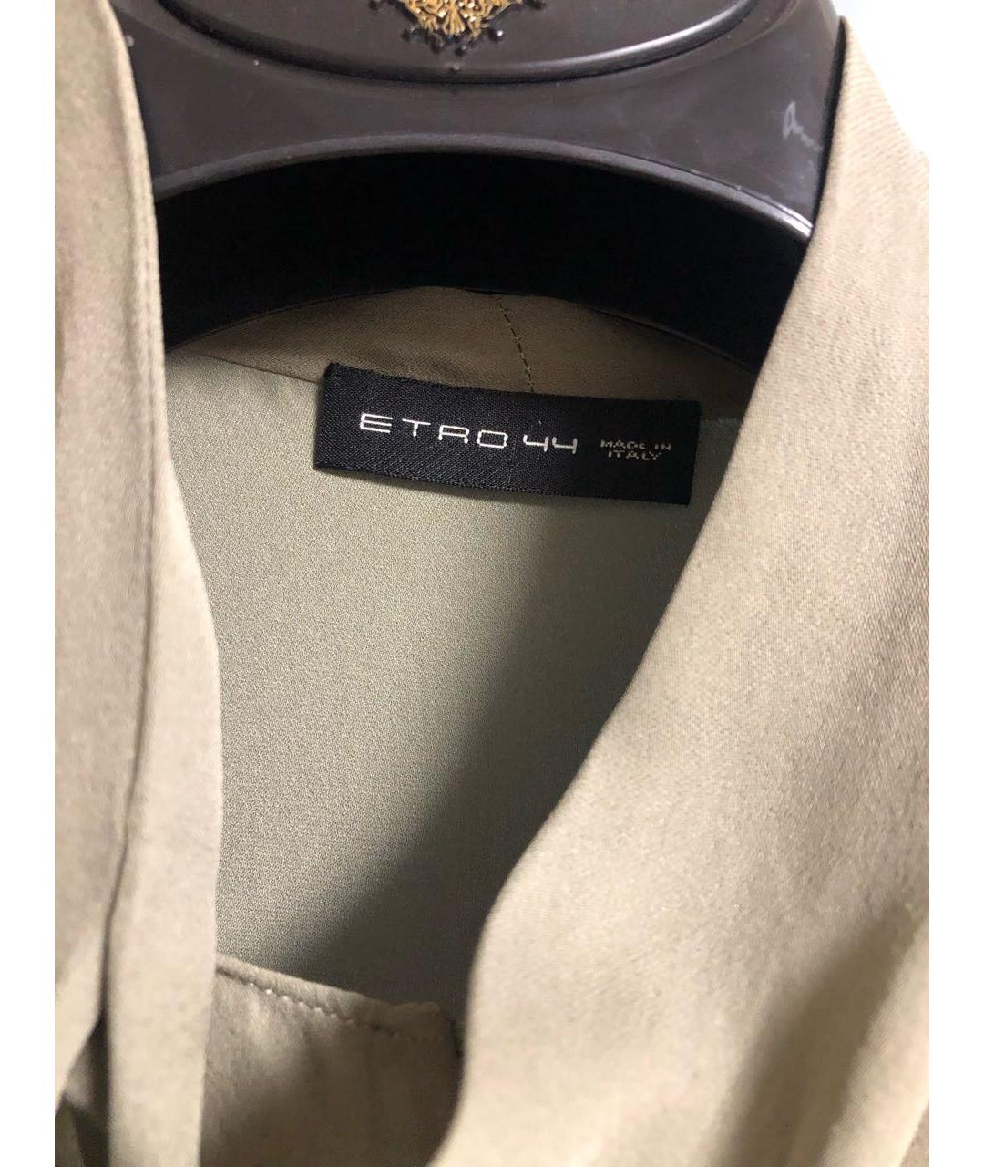 ETRO Хаки шелковая блузы, фото 3