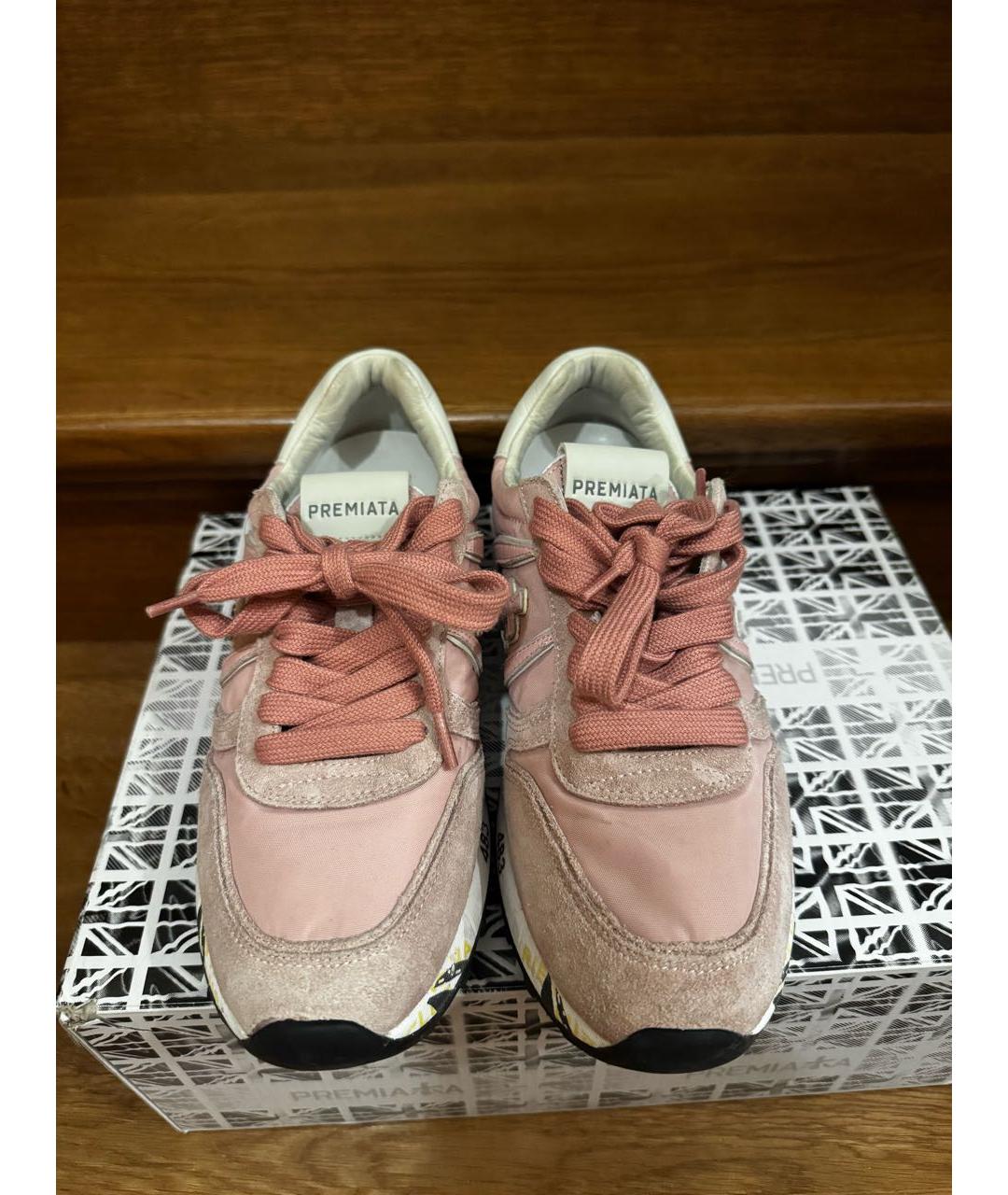 PREMIATA Розовые замшевые кроссовки, фото 2