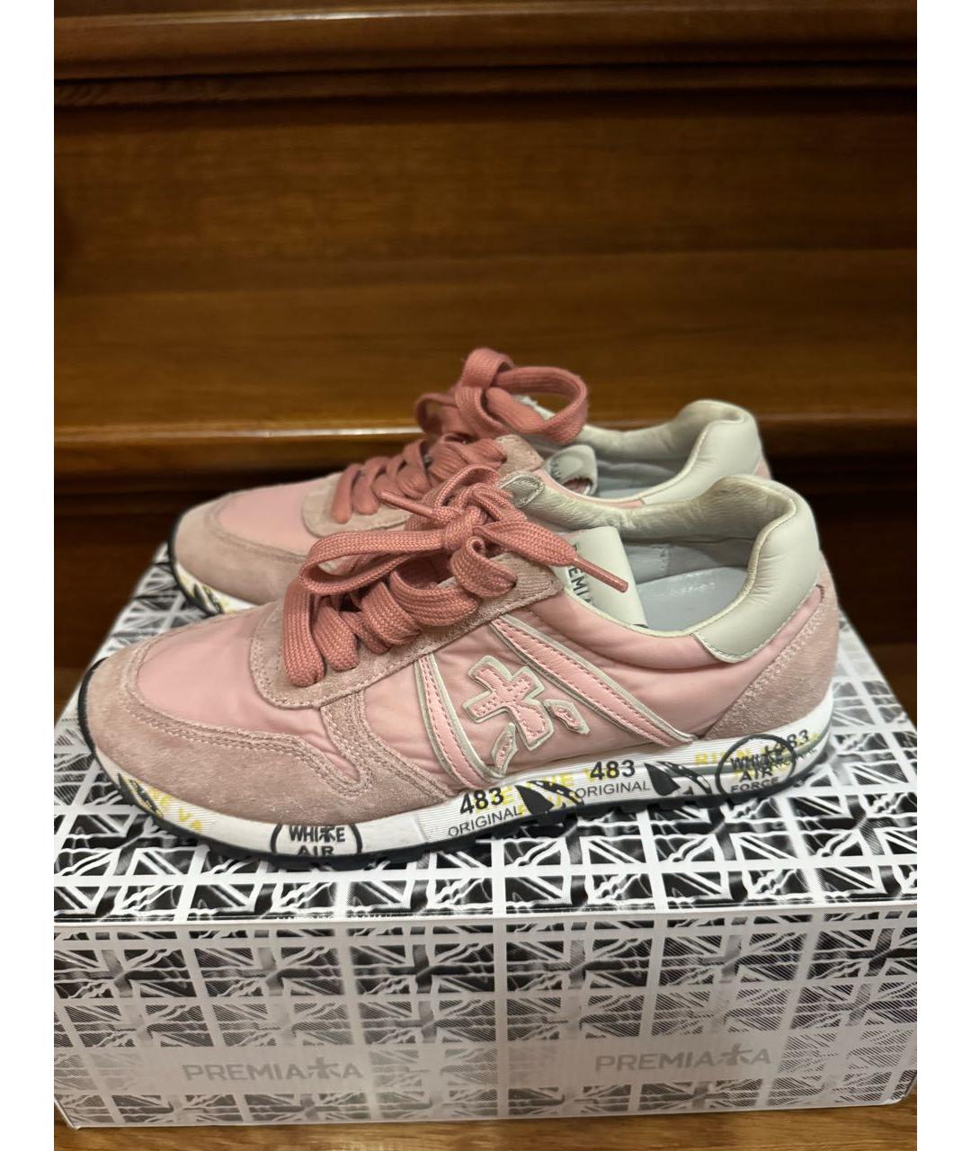 PREMIATA Розовые замшевые кроссовки, фото 5