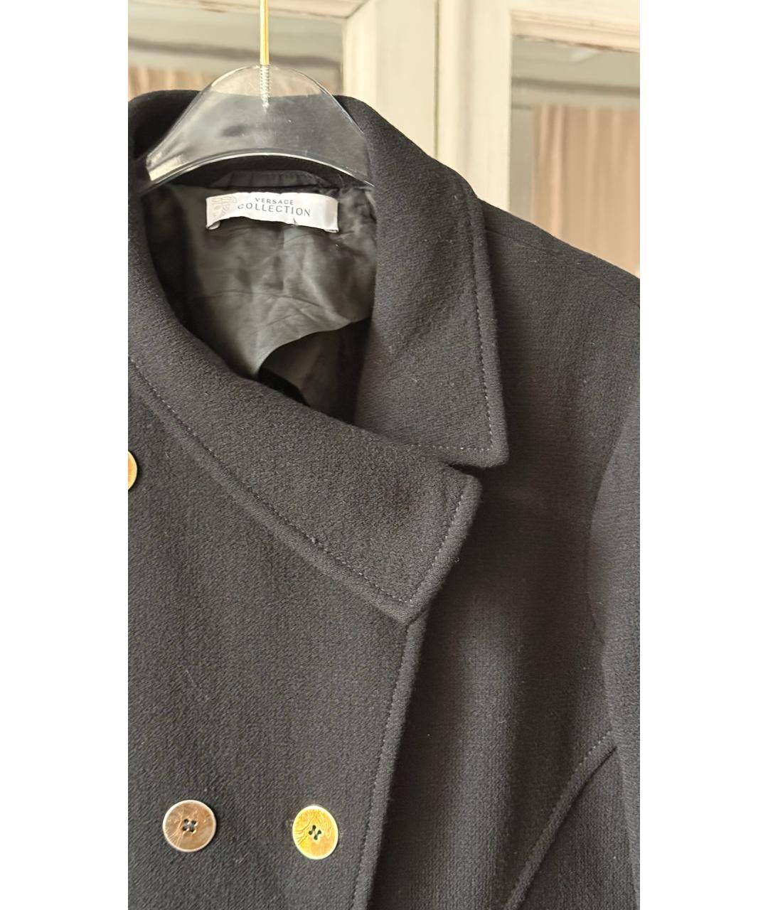 VERSACE Черное пальто, фото 4