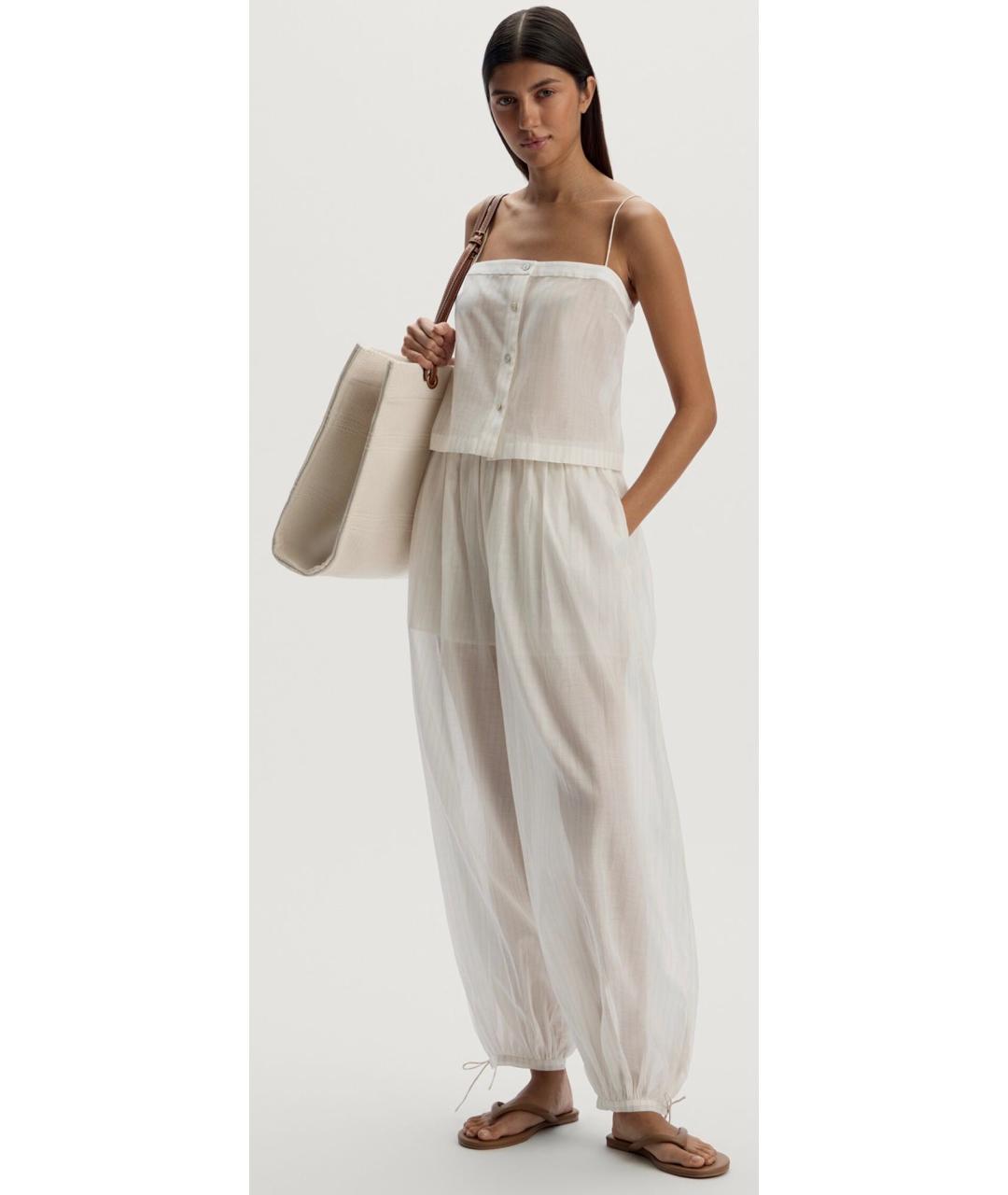 12 STOREEZ Белые хлопковые брюки широкие, фото 2