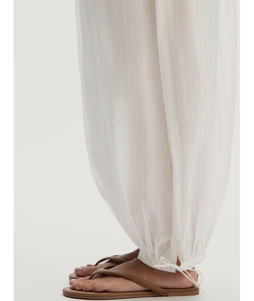 12 STOREEZ Белые хлопковые брюки широкие, фото 5