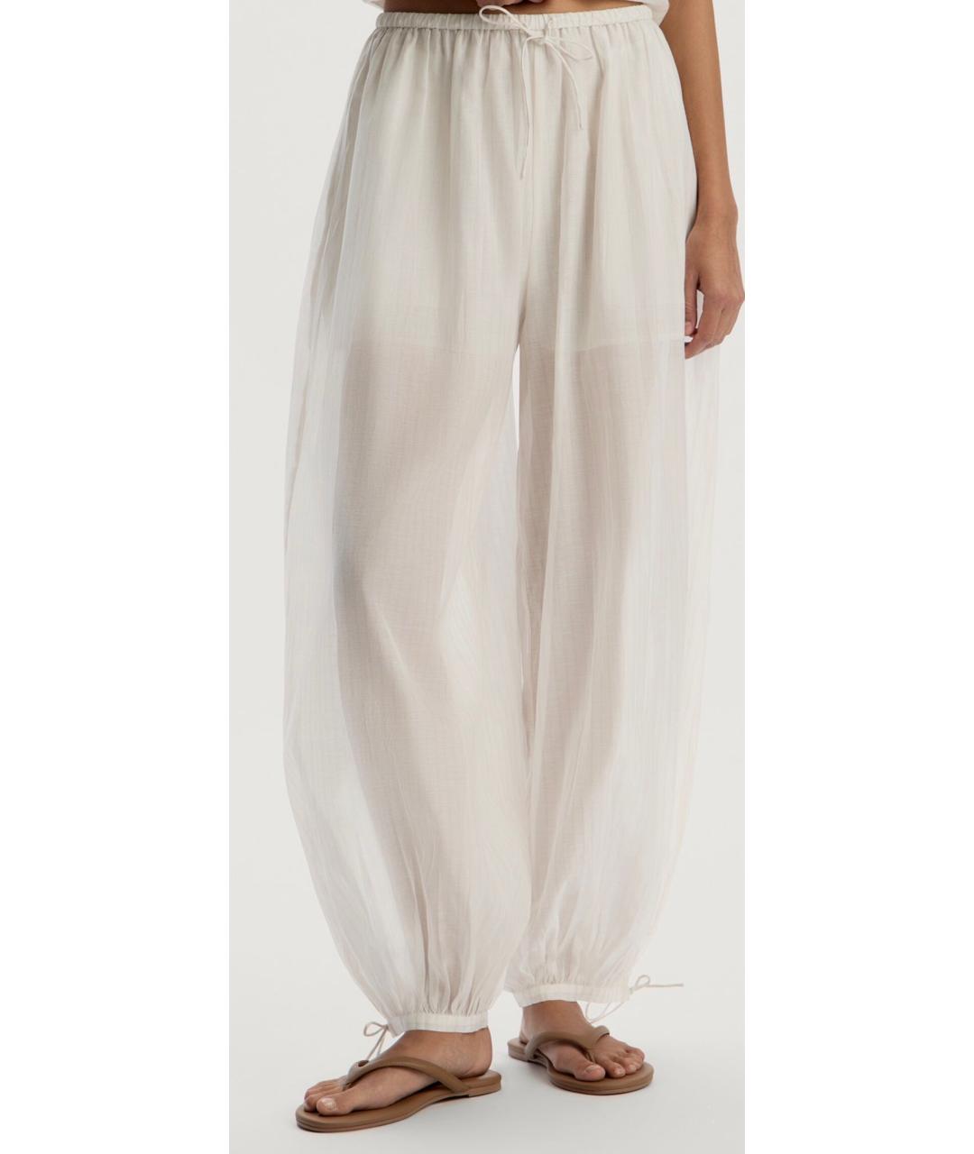 12 STOREEZ Белые хлопковые брюки широкие, фото 3