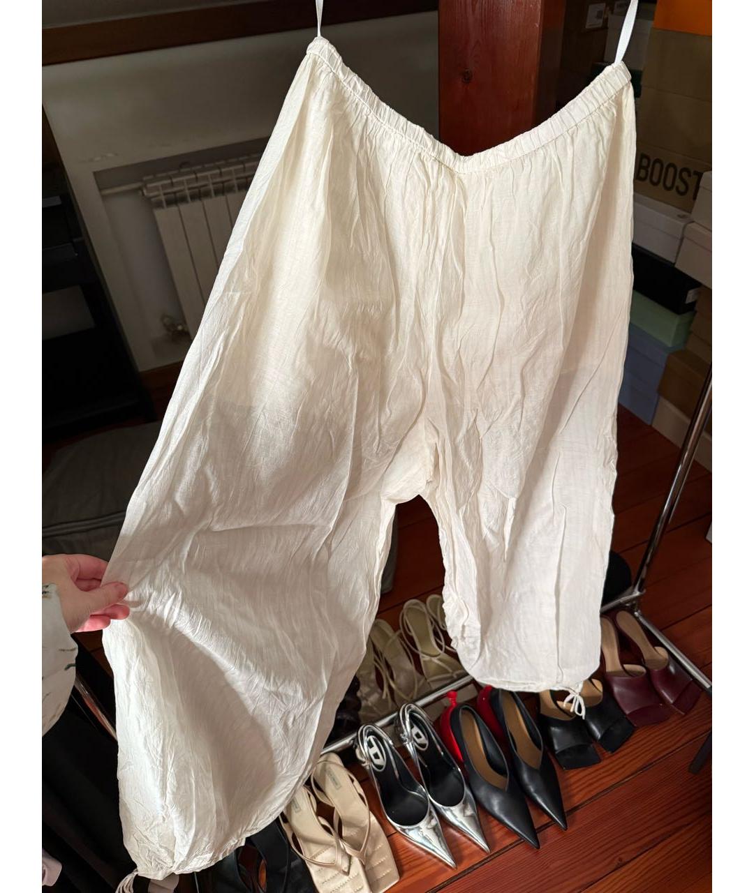 12 STOREEZ Белые хлопковые брюки широкие, фото 8