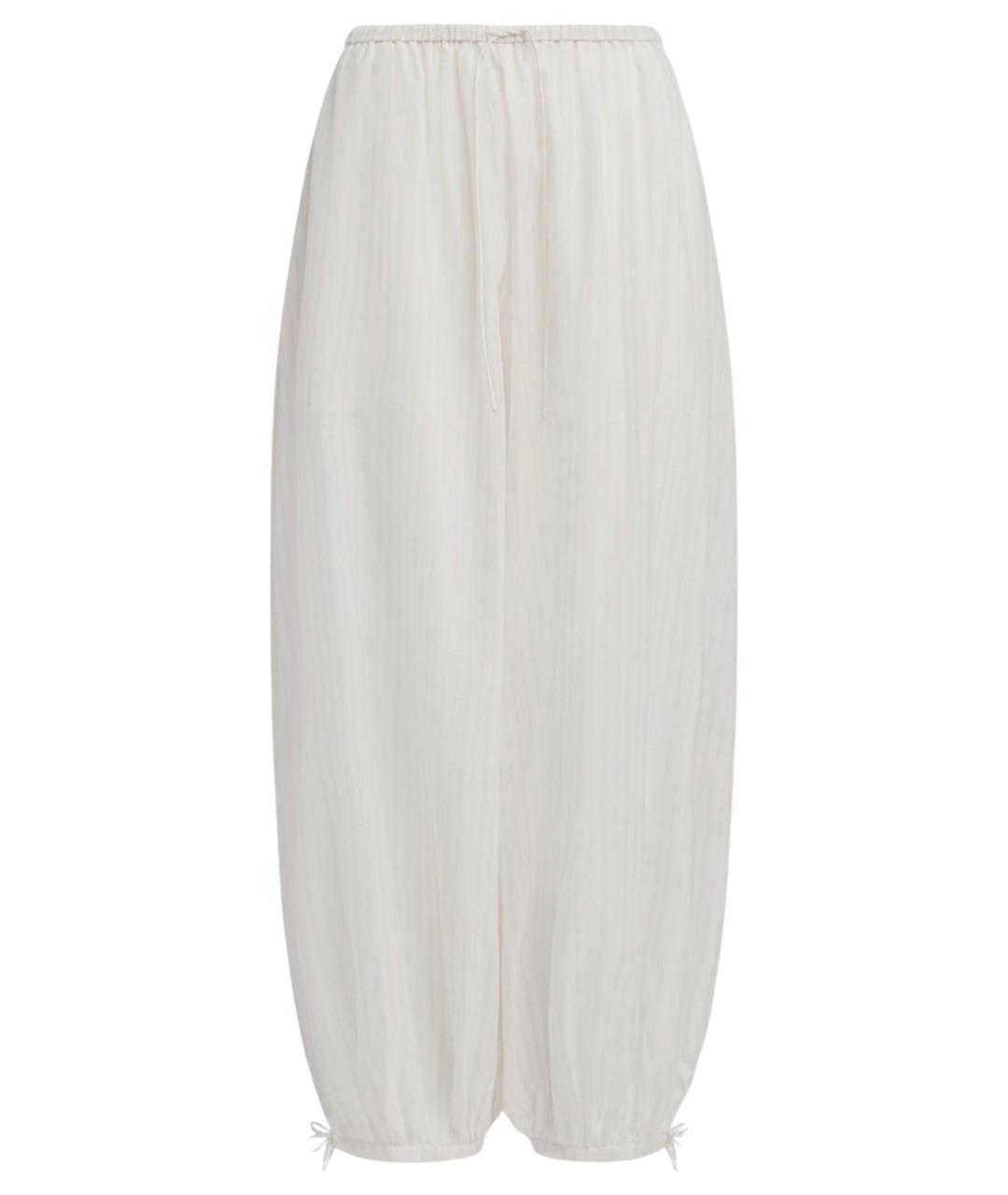 12 STOREEZ Белые хлопковые брюки широкие, фото 1