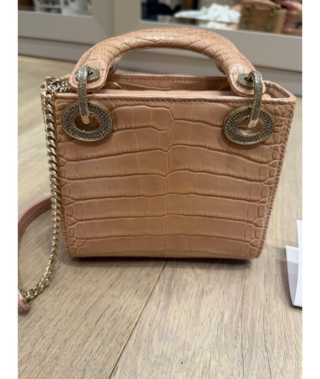 CHRISTIAN DIOR Розовая сумка с короткими ручками из экзотической кожи, фото 2