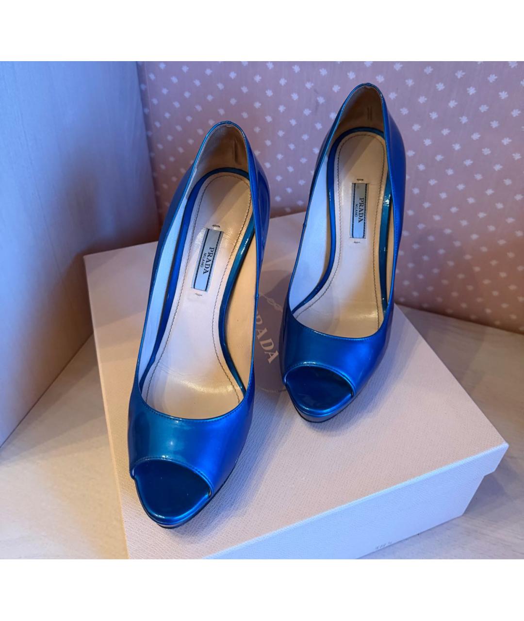 PRADA Синие туфли из лакированной кожи, фото 4