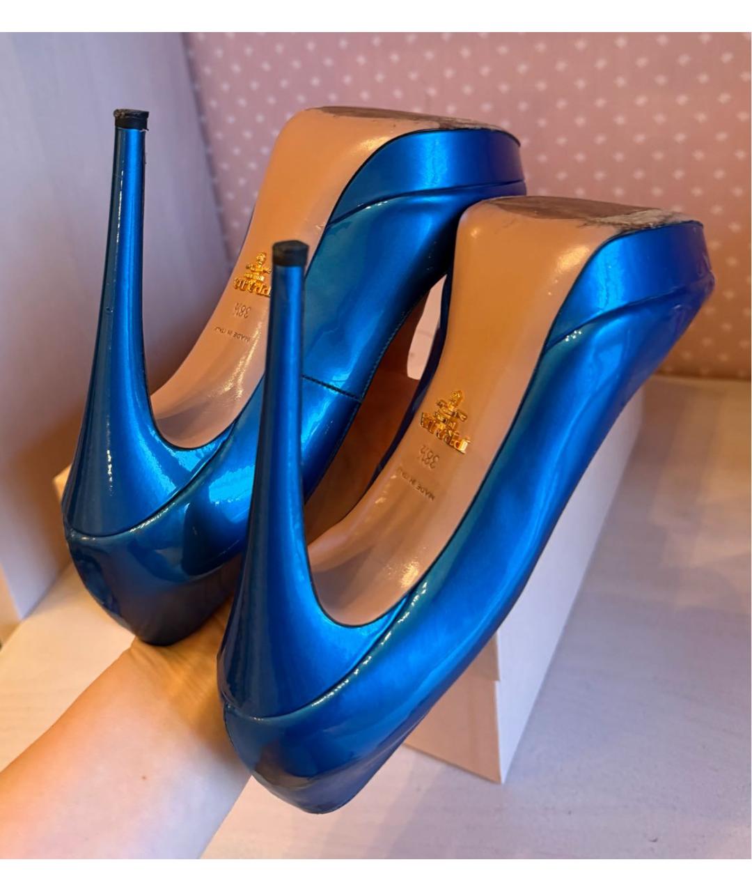 PRADA Синие туфли из лакированной кожи, фото 5