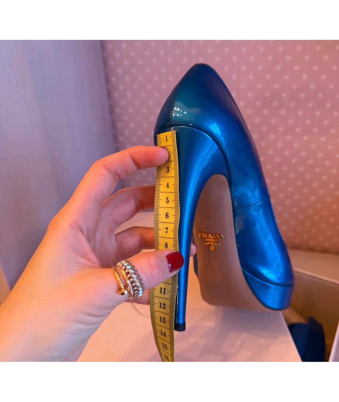 PRADA Синие туфли из лакированной кожи, фото 8
