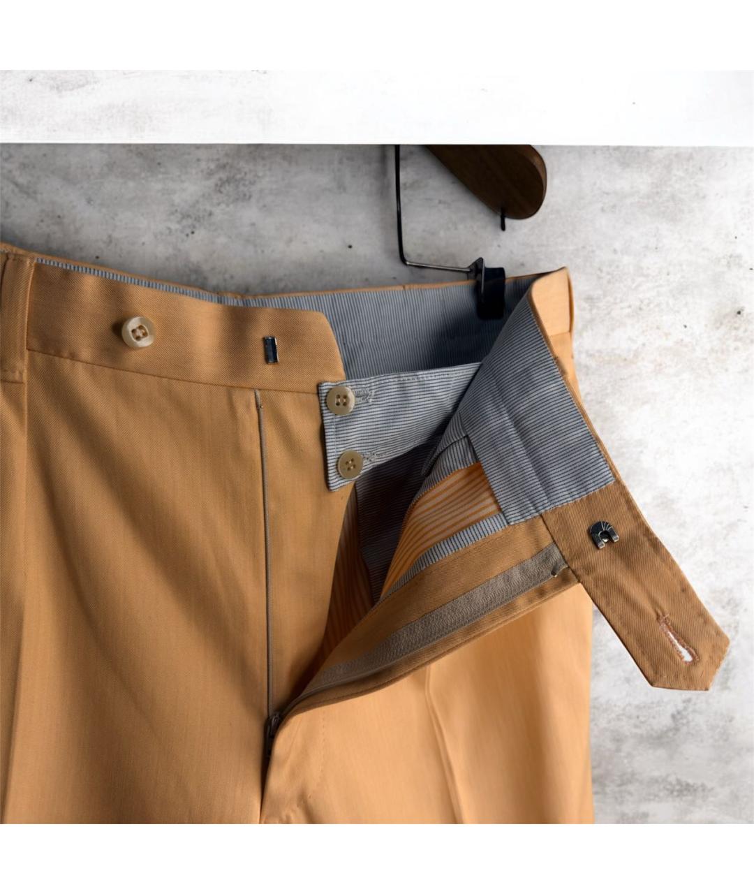 ERMENEGILDO ZEGNA XXX Оранжевое хлопковые классические брюки, фото 5