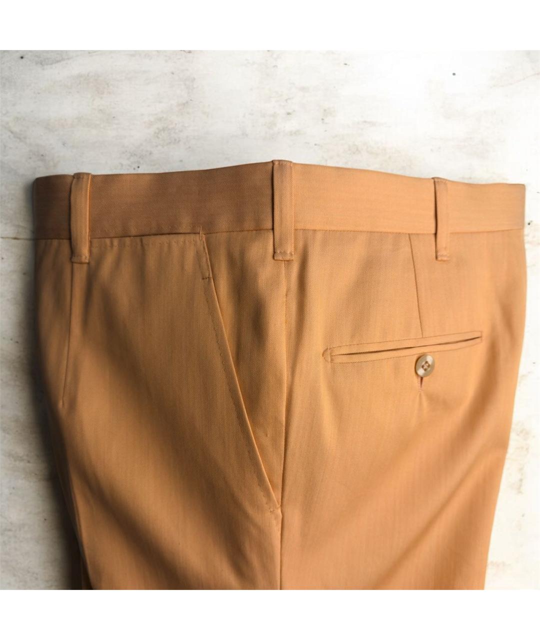 ERMENEGILDO ZEGNA XXX Оранжевое хлопковые классические брюки, фото 7