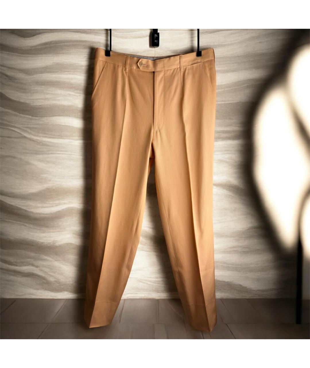 ERMENEGILDO ZEGNA XXX Оранжевое хлопковые классические брюки, фото 9
