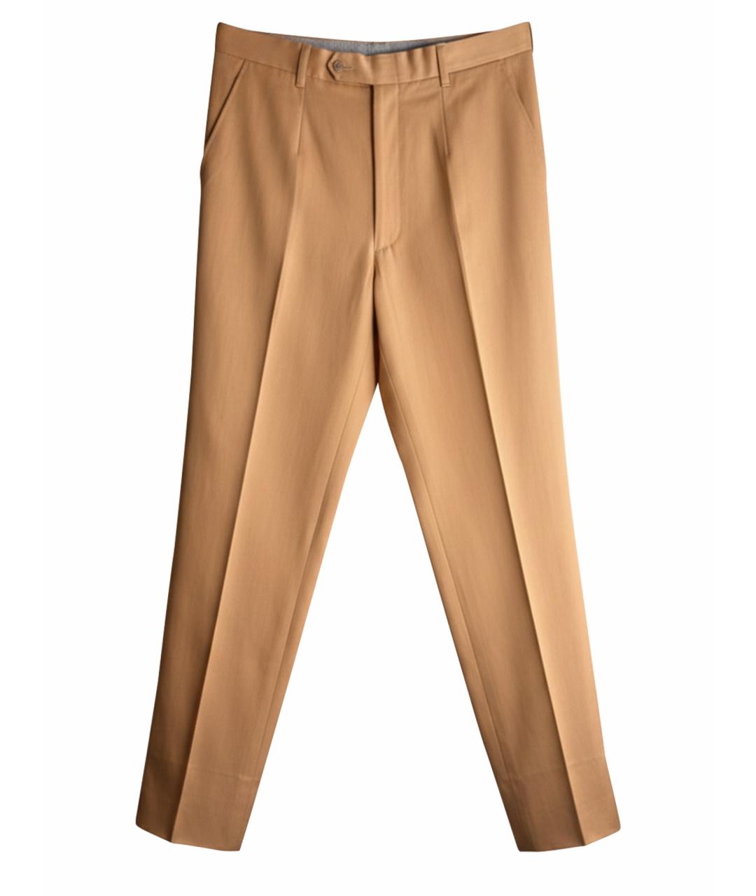 ERMENEGILDO ZEGNA XXX Оранжевое хлопковые классические брюки, фото 1