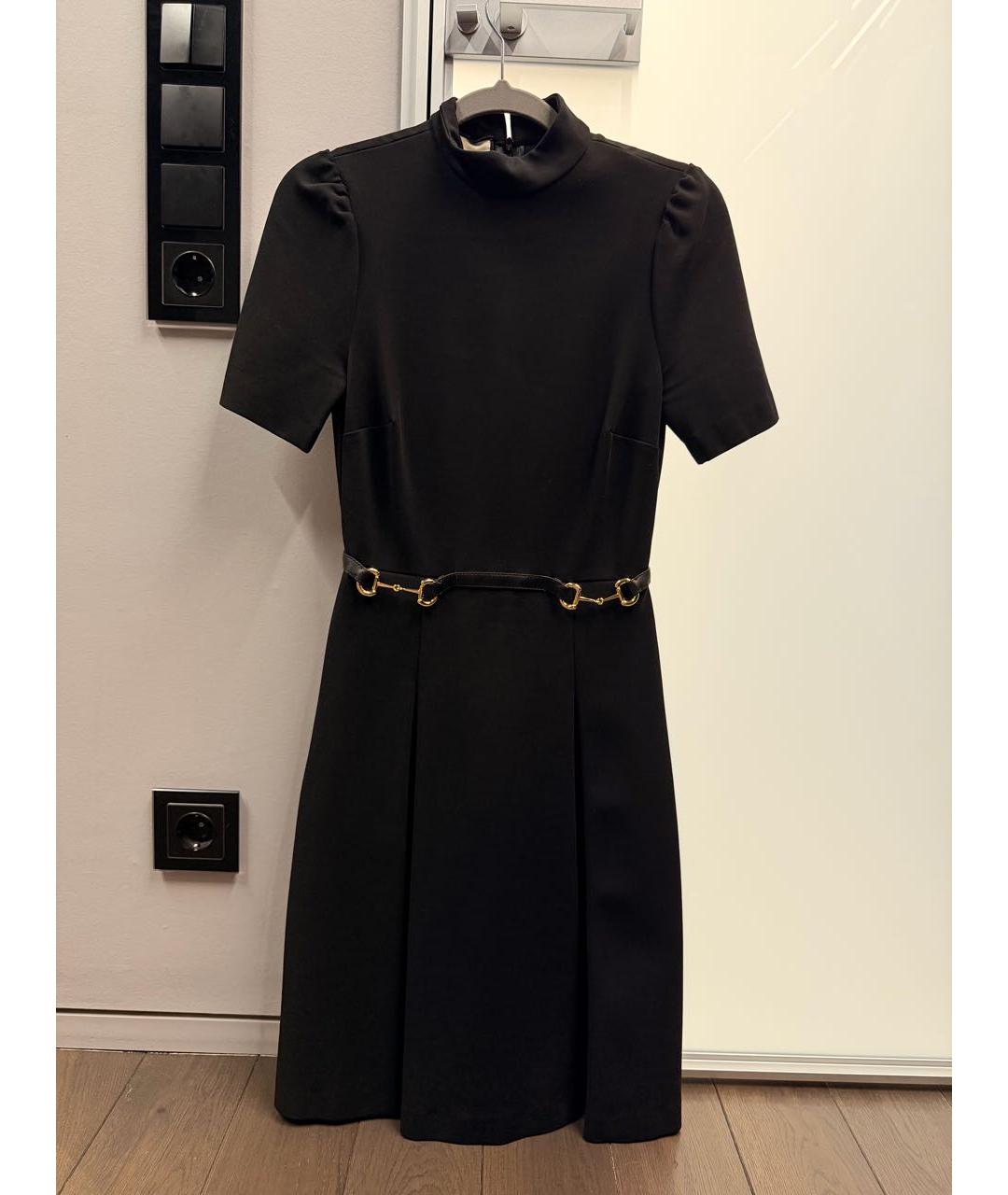 GUCCI Черное хлопковое вечернее платье, фото 3