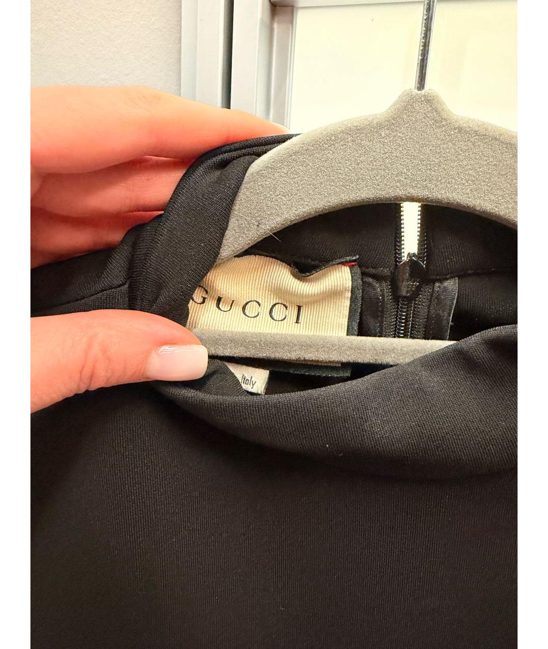 GUCCI Черное хлопковое вечернее платье, фото 2