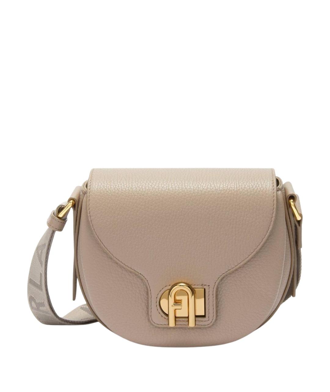 FURLA Бежевая кожаная сумка через плечо, фото 1