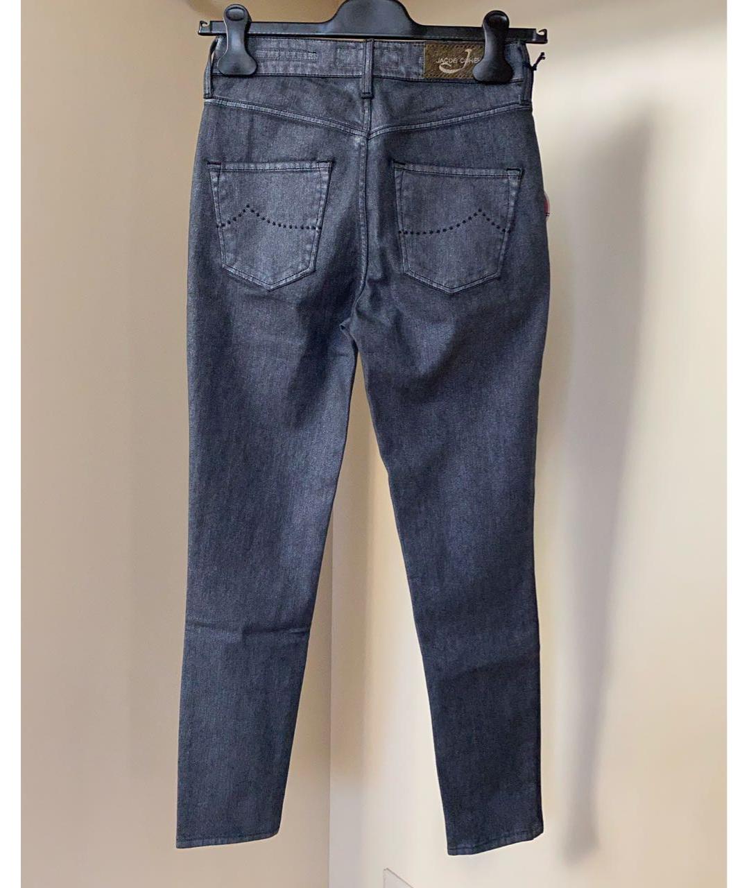 JACOB COHEN Серебряные хлопко-полиэстеровые джинсы слим, фото 7