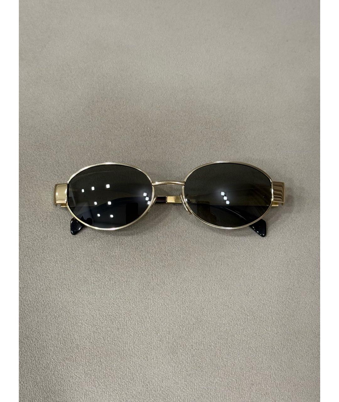 CELINE Золотые металлические солнцезащитные очки, фото 7