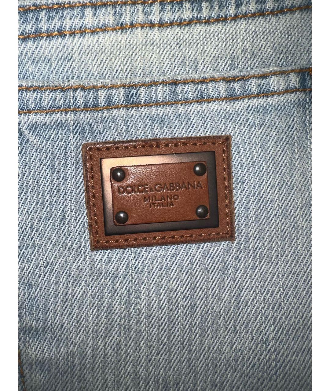 DOLCE&GABBANA Голубая деним юбка мини, фото 7