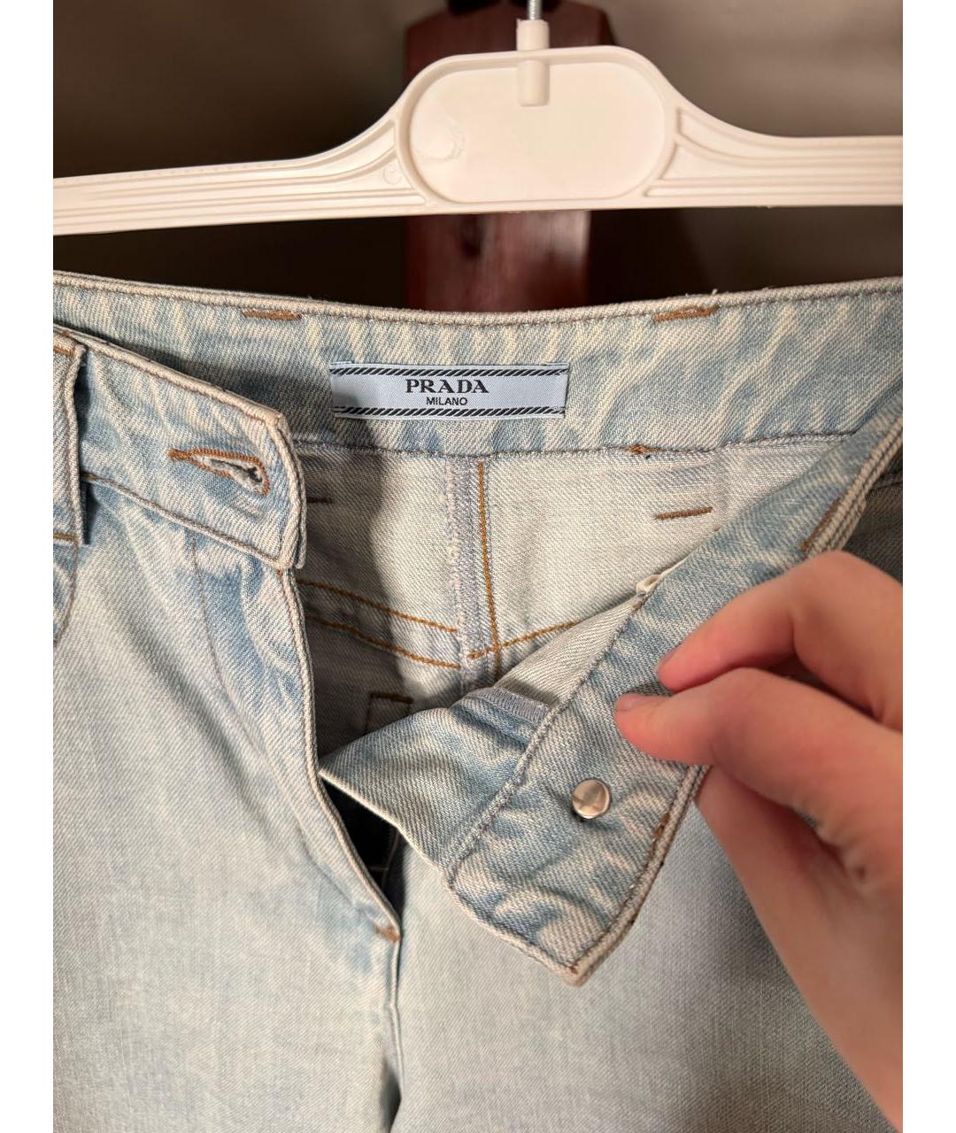 PRADA Голубые прямые джинсы, фото 8