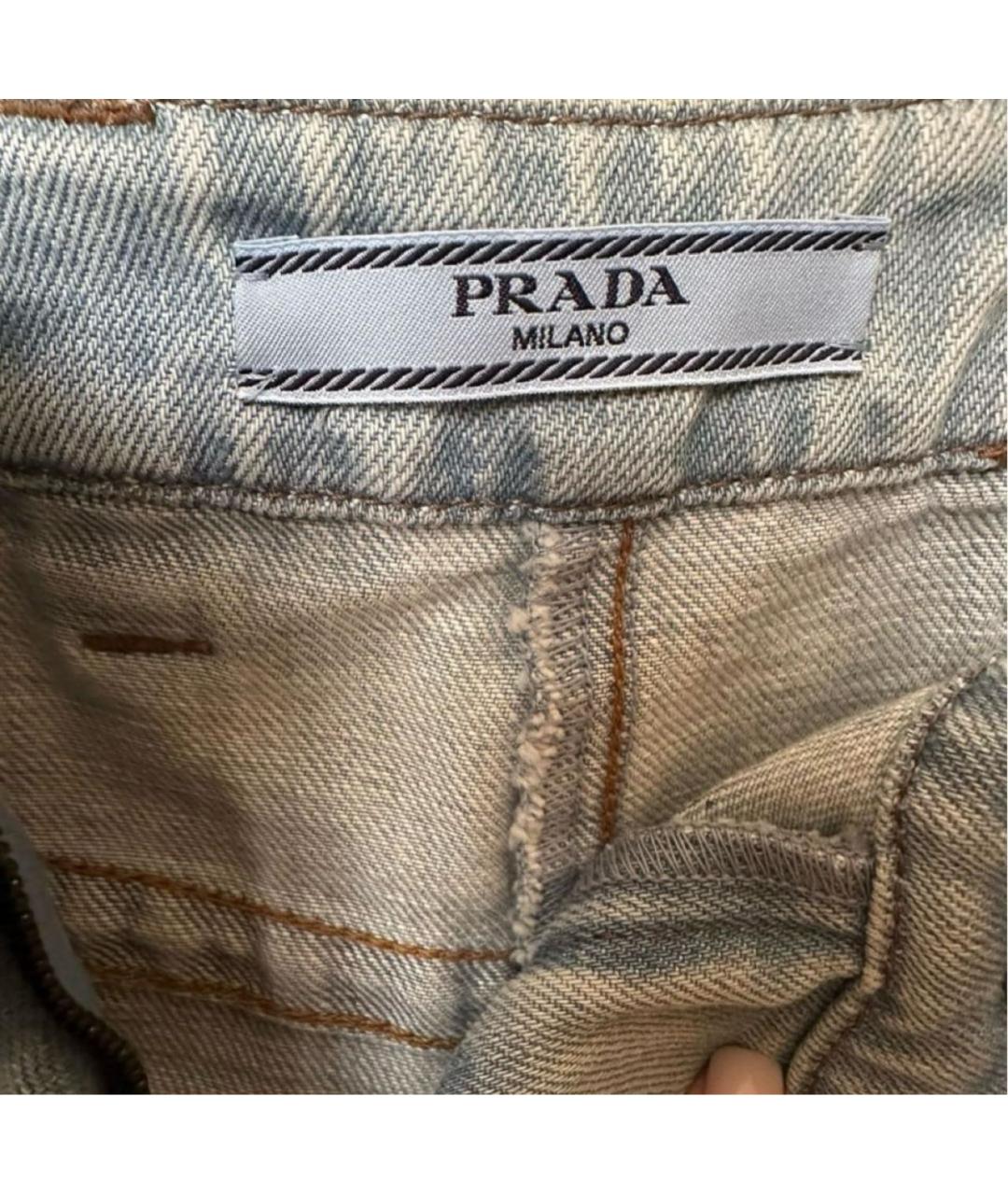 PRADA Голубые прямые джинсы, фото 4