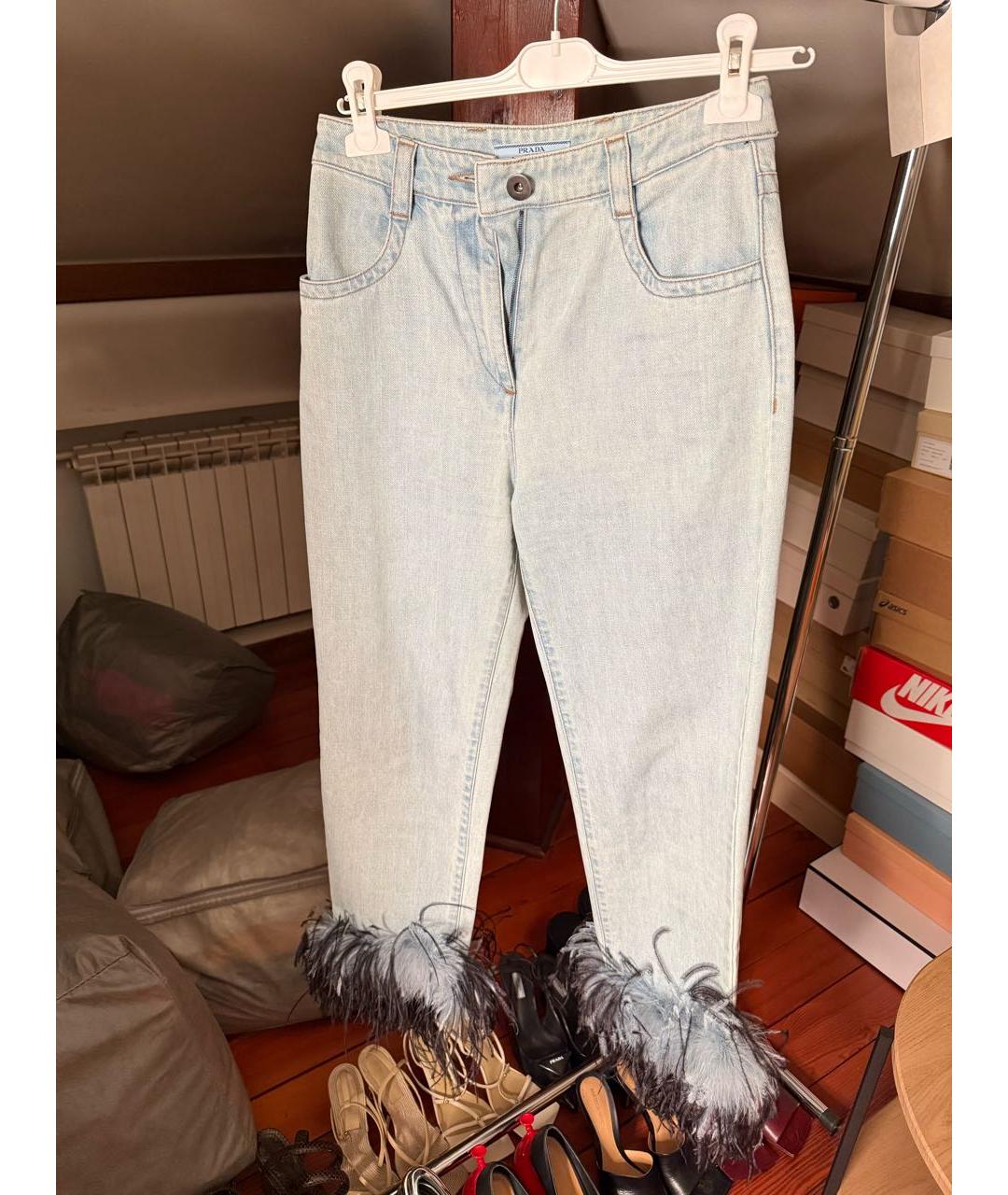 PRADA Голубые прямые джинсы, фото 7