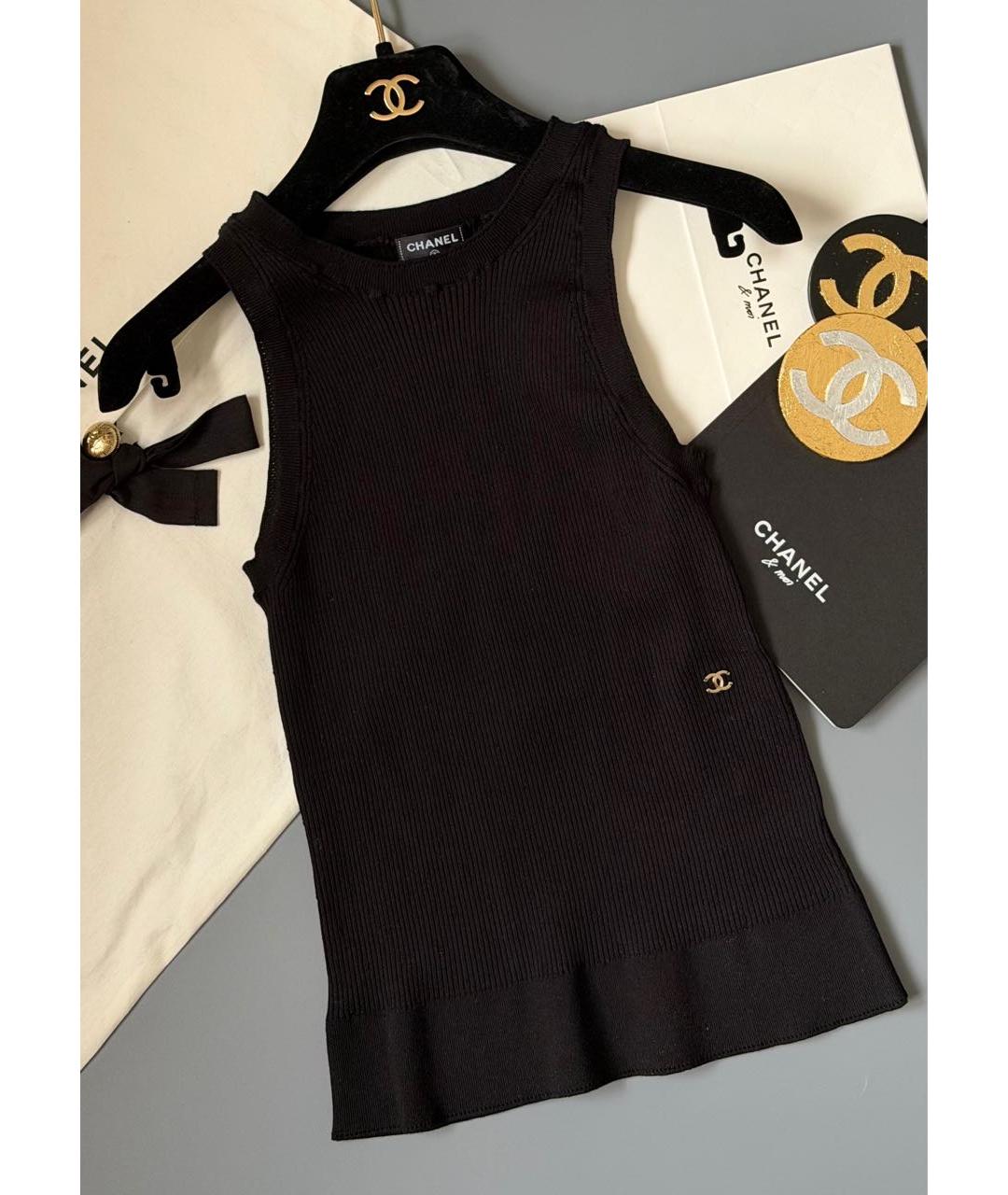 CHANEL Черная майка, фото 3